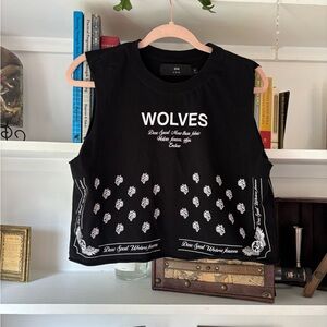 DARC Black Women Wolves Tank Top Muscle Tank SZ Small